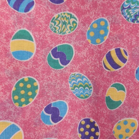 Quilting Sewing Fabric Easter Eggs Pink VIP Wamsutta 1 Yard 6" 44" Wide VTG - Picture 3 of 4